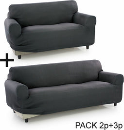 Bankbedekking Sofakover Pocket Duo Romeo 2 Stuks - Grijs