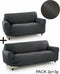 Bankbedekking Sofakover Pocket Duo Romeo 2 Stuks - Grijs