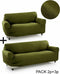 Bankbedekking Sofakover Pocket Duo Romeo 2 Stuks - Groen