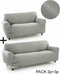 Bankbedekking Sofakover Pocket Duo Romeo 2 Stuks - Lichtgrijs