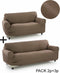 Bankbedekking Sofakover Pocket Duo Romeo 2 Stuks - Suède
