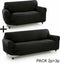 Bankbedekking Sofakover Pocket Duo Romeo 2 Stuks - Zwart