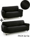 Bankbedekking Sofakover Pocket Duo Romeo 2 Stuks - Zwart
