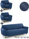 Bankbedekking Sofakover Pocket Trio Romeo 3 Stuks - Blauw