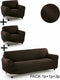 Bankbedekking Sofakover Pocket Trio Romeo 3 Stuks - Bruin