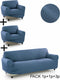 Bankbedekking Sofakover Pocket Trio Romeo 3 Stuks - Celeste