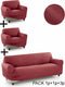 Bankbedekking Sofakover Pocket Trio Romeo 3 Stuks - Fuchsia