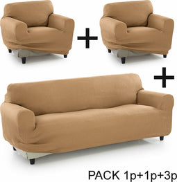 Bankbedekking Sofakover Pocket Trio Romeo 3 Stuks - Goud