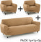 Bankbedekking Sofakover Pocket Trio Romeo 3 Stuks - Goud