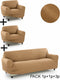 Bankbedekking Sofakover Pocket Trio Romeo 3 Stuks - Goud