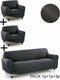 Bankbedekking Sofakover Pocket Trio Romeo 3 Stuks - Grijs