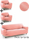 Bankbedekking Sofakover Pocket Trio Romeo 3 Stuks - Licht Roze