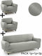 Bankbedekking Sofakover Pocket Trio Romeo 3 Stuks - Lichtgrijs
