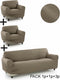 Bankbedekking Sofakover Pocket Trio Romeo 3 Stuks - Linnen