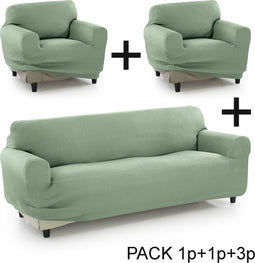 Bankbedekking Sofakover Pocket Trio Romeo 3 Stuks - Turkoois