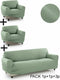 Bankbedekking Sofakover Pocket Trio Romeo 3 Stuks - Turkoois
