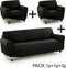 Bankbedekking Sofakover Pocket Trio Romeo 3 Stuks - Zwart