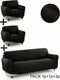 Bankbedekking Sofakover Pocket Trio Romeo 3 Stuks - Zwart