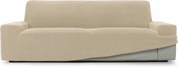 Bankhoes Beige Niagara Sofaskins | Bankhoes 3 Zitsbanken 180 - 230 cm | Stretch Zetelhoes | Bank beschermer | Bankbeschermer voor Honden en Katten