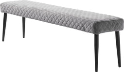 Bankje Ottowa Grijs Velvet 160cm - Giga Living
