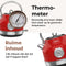 SOGO Retro Waterkoker - Snoerloos RVS - 1.8 Liter met Thermometer - Rood