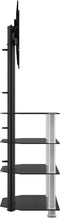 vidaXL - Tv-standaard - hoek - 4-laags - voor - 32-70 - inch - zwart - en - zilverkleur