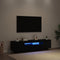 vidaXL - TV-meubel - met - LED-verlichting - Zwart - Eiken - 160x35x40 - cm - Samengesteld - Hout