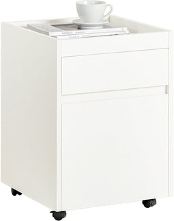 SoBuy FBT121-W - Bijzettafel - 2 Laden - Wit - 40x40x54 cm