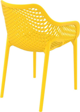 baratti stapelbare tuinstoel carva – met armleuning – geel
