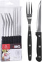 BBQ Steakmessen en Vorken 8 Stuks RVS/Zwart