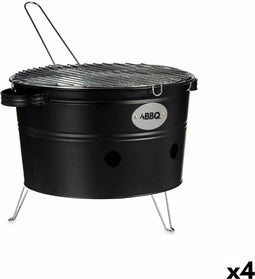 Barbecue Draagbare Ijzer Zink 35 x 21 x 42 cm (4 Stuks)