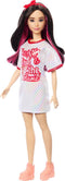 Barbie 65 jaar Fashionistas - Wit t-shirtjurkje met glanzende stippen - Modepop