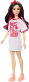 Barbie 65 jaar Fashionistas - Wit t-shirtjurkje met glanzende stippen - Modepop