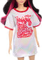 Barbie 65 jaar Fashionistas - Wit t-shirtjurkje met glanzende stippen - Modepop