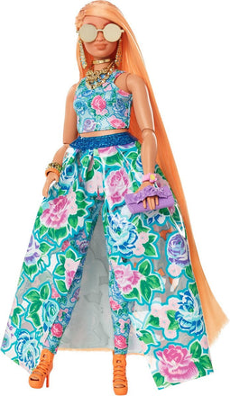 Barbie Extra Fancy Barbiepop - Blond - Gebloemde set - Barbiepop