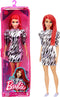 Barbie Fashionista Pop - Zwart/wit jurkje