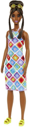 Barbie Fashionistas - Jurk met gekleurd patroon - Barbie pop
