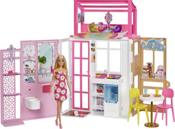 Barbie Vakantiehuis met Barbiepop - Barbie huis met 2 verdiepingen
