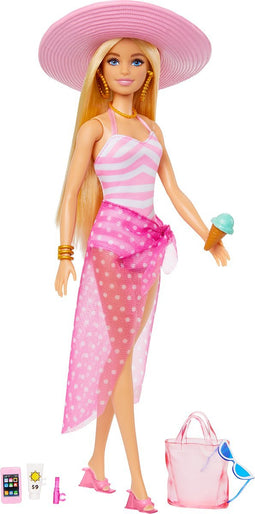 Barbie Zonnehoed badpak Malibu - Met accessoires - Barbiepop