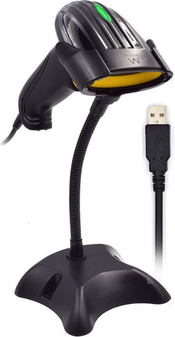 Barcode Reader with Support Ewent EW3400 LED USB Black