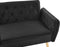 BARDU - Slaapbank 2-zits - Zwart - Fluweel