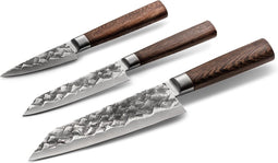 BARE Cookware Japanse Messenset, 3-delig, Duits staal & Levenslange Garantie | Verhoog je snijtechnieken met deze hoogwaardige set