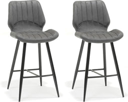 Barkruk Brenn | lederlook Soft antraciet