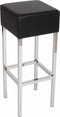 Barkruk Design met chrome frame en zitting zwart
