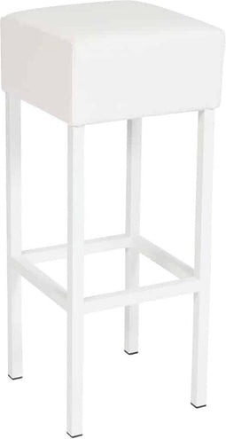 Barkruk Design met wit frame en zitting wit