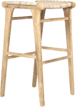 Barkruk Flow teak 45x43x66 cm - Naturel