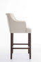 Barkruk Kaskinen Leer Antiek Donker, Wit