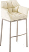 Barkruk Sarpsborg Kunstleer met 4-poots Mat geborsteld RVS frame, Rood