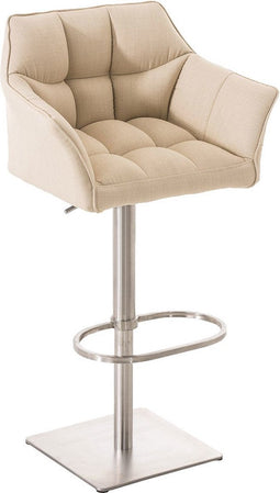 Barkruk Sarpsborg Stof Mat geborsteld RVS, Titaangrijs