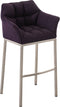 Barkruk Sarpsborg Stof met 4-poots Mat geborsteld RVS frame, Blauw